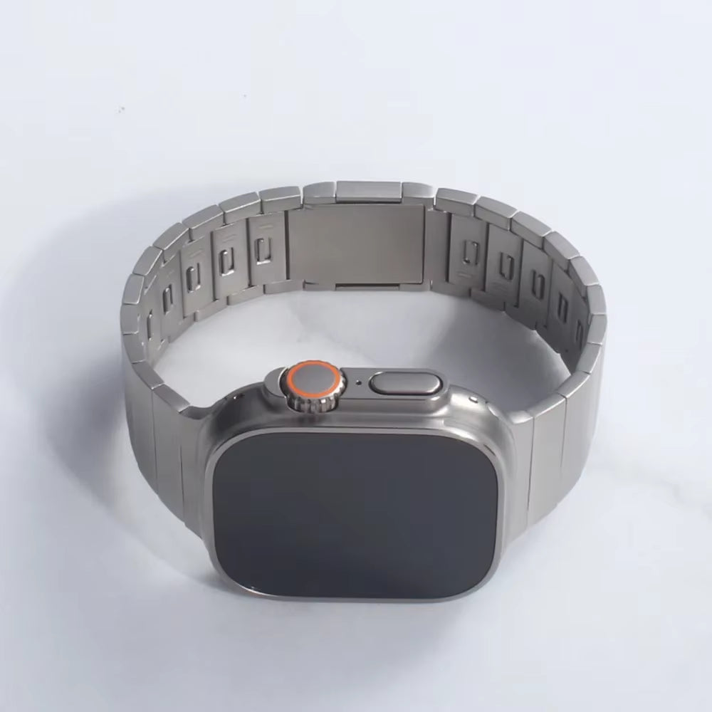 Luxury Stainless Steel Strap for  Watch Band Ultra 49Mm 45Mm 44Mm 42Mm Titanium Color Magnetic Bracelet for Iwatch 8 7 6 5