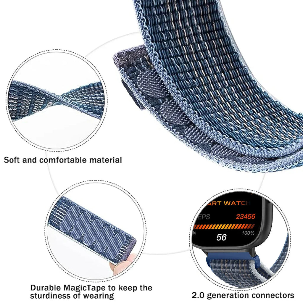 Breathable Strap for Xiaomi Redmi Watch 4/5 Nylon Loop Replaceable Wristband Smartwatch Belt for Mi Band 9/8 Pro Sport Watchband DMBAS