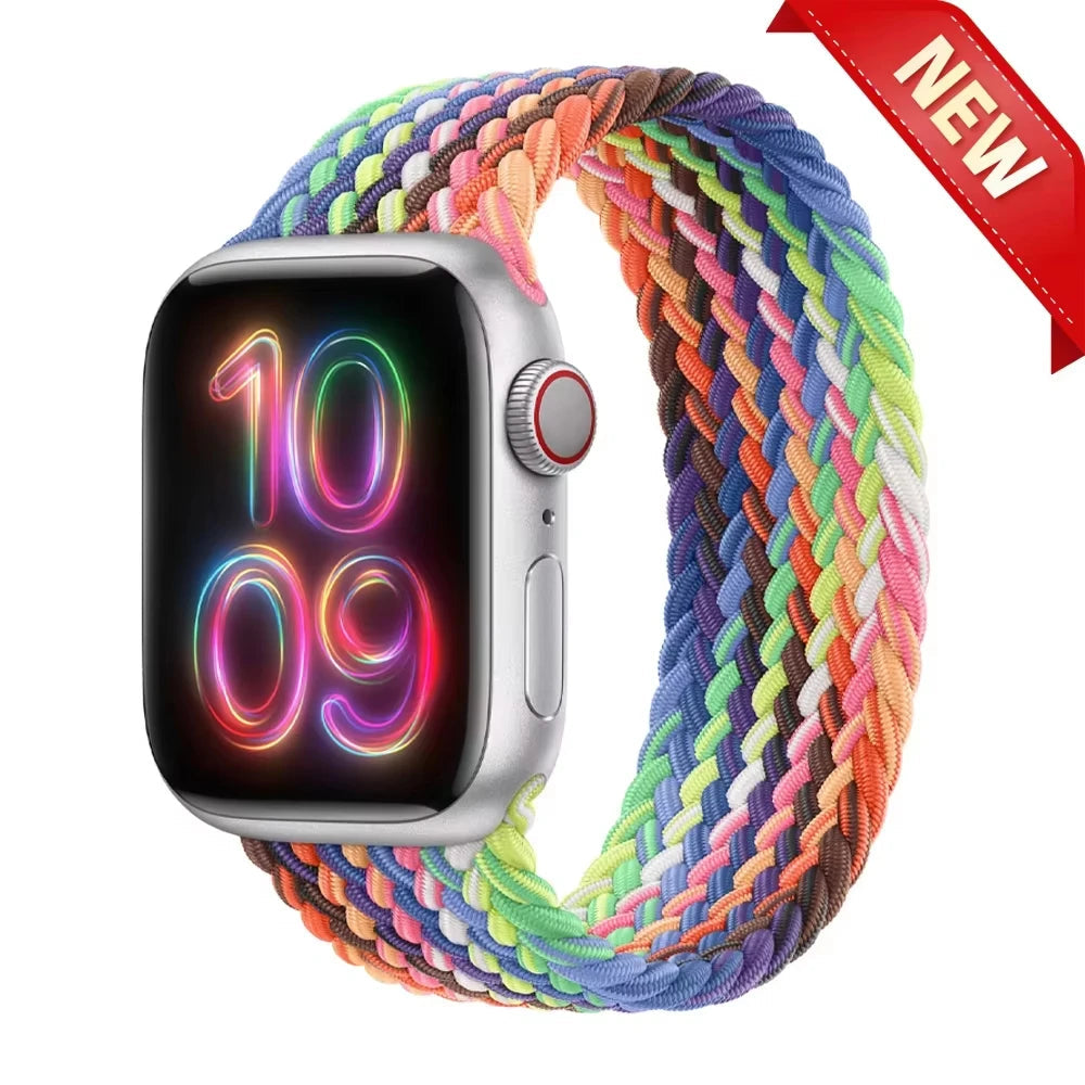 Braided Solo Strap For Apple Watch Band 44mm 40mm 45mm 49mm 41mm Nylon Correa Bracelet iWatch series 9 8 7 6 5 SE Ultra2 3 10 11 DMBAS