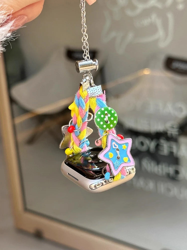 Y2K Star Button Strap For Apple Watch Ultra 11 10 9 8 7 6 Se 5 Metal Bracelet Band For iWatch 49mm 46mm 41mm 45mm 42mm 44mm 40mm