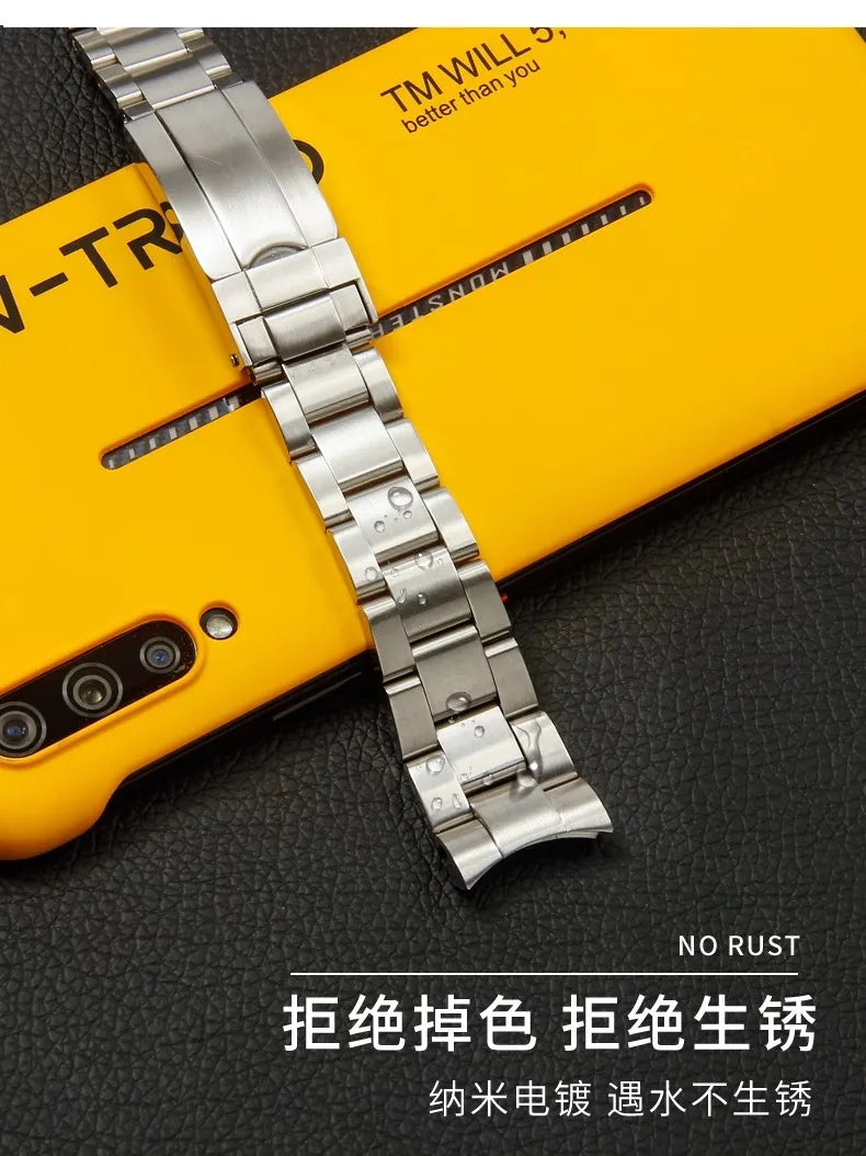20mm 21mm 904L Watchbands For SUB DAYTONA NH35 NH36 Men Glide Lock Clasp Watch Strap Solid Stainless Steel Watch Bracelet DMBAS