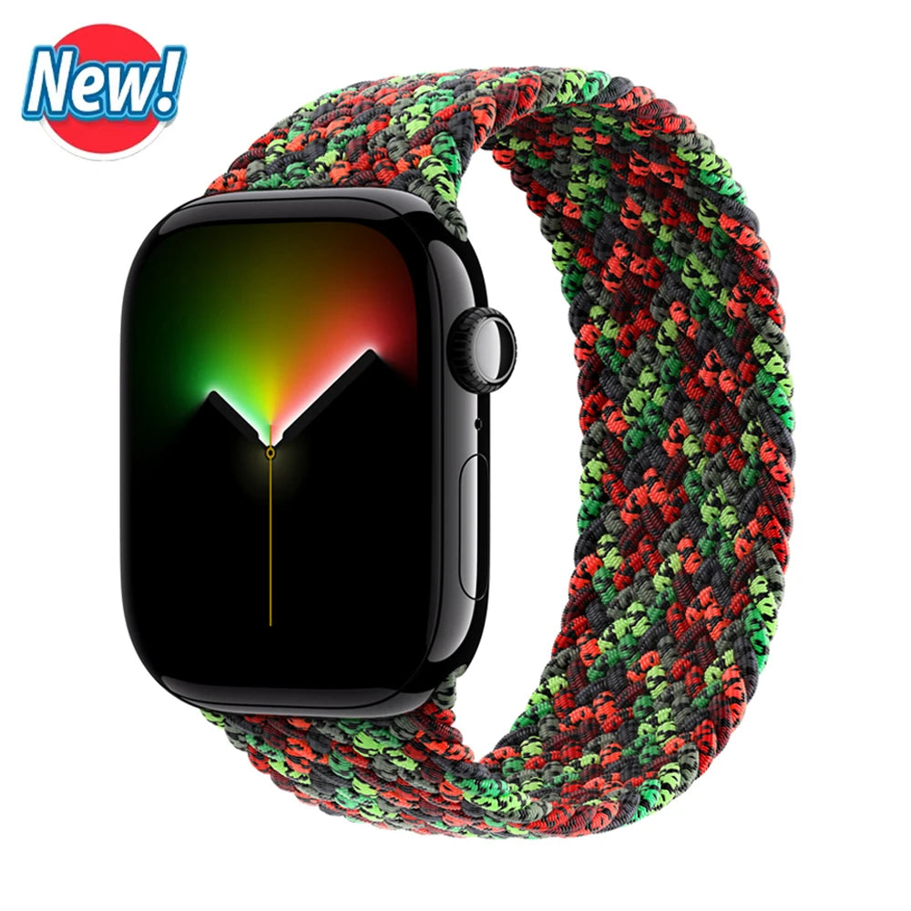 Braided Solo Strap For Apple Watch Band 44mm 40mm 45mm 49mm 41mm Nylon Correa Bracelet iWatch series 9 8 7 6 5 SE Ultra2 3 10 11 DMBAS