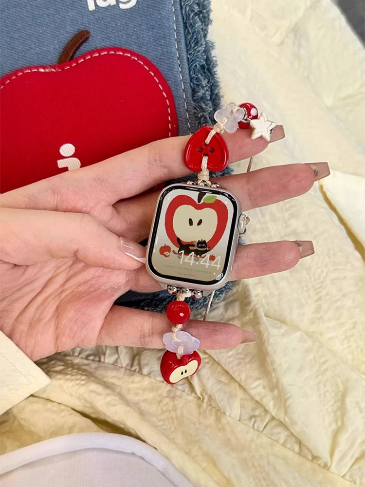 Y2K Star Button Strap For Apple Watch Ultra 11 10 9 8 7 6 Se 5 Metal Bracelet Band For iWatch 49mm 46mm 41mm 45mm 42mm 44mm 40mm