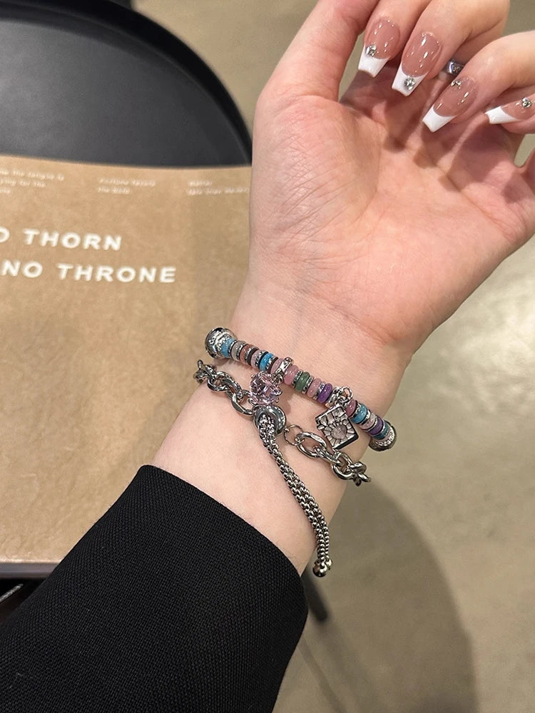 Bohemia Elasticity Metal Band For iWatch Ultra 11 10 9 8 Se 42mm 44 46mm 49mm Woman Bracelet Strap For Apple Watch 7 6 5 40mm 41