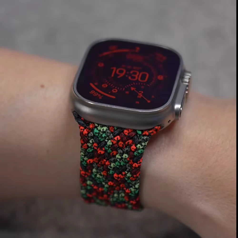 Braided Solo Strap For Apple Watch Band 44mm 40mm 45mm 49mm 41mm Nylon Correa Bracelet iWatch series 9 8 7 6 5 SE Ultra2 3 10 11 DMBAS