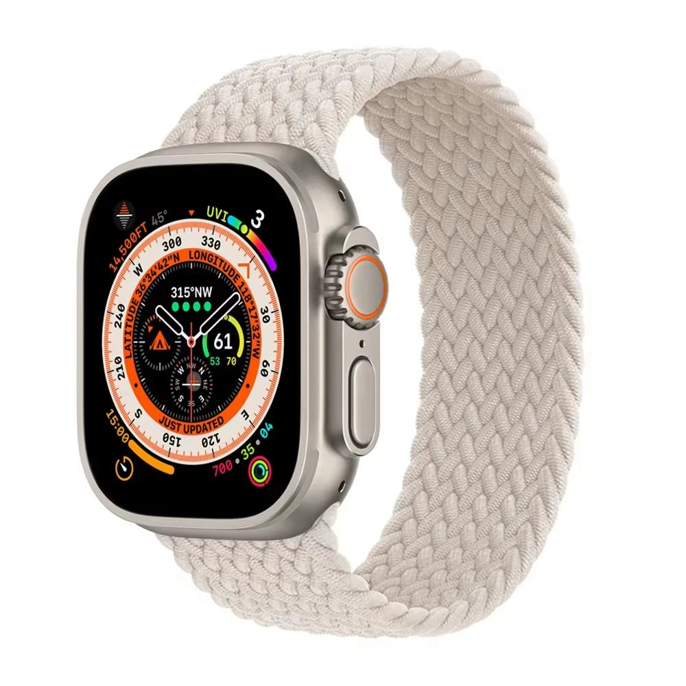 Braided Solo Strap For Apple Watch Band 44mm 40mm 45mm 49mm 41mm Nylon Correa Bracelet iWatch series 9 8 7 6 5 SE Ultra2 3 10 11 DMBAS