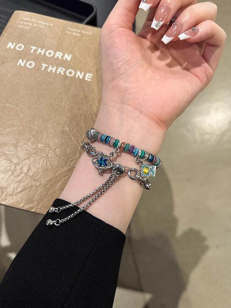 Bohemia Elasticity Metal Band For iWatch Ultra 11 10 9 8 Se 42mm 44 46mm 49mm Woman Bracelet Strap For Apple Watch 7 6 5 40mm 41