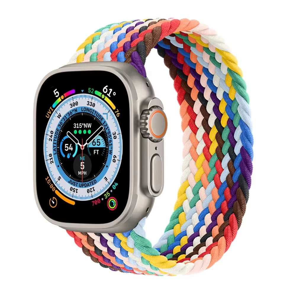 Braided Solo Strap For Apple Watch Band 44mm 40mm 45mm 49mm 41mm Nylon Correa Bracelet iWatch series 9 8 7 6 5 SE Ultra2 3 10 11 DMBAS