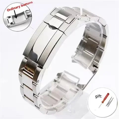 20mm 21mm 904L Watchbands For SUB DAYTONA NH35 NH36 Men Glide Lock Clasp Watch Strap Solid Stainless Steel Watch Bracelet DMBAS