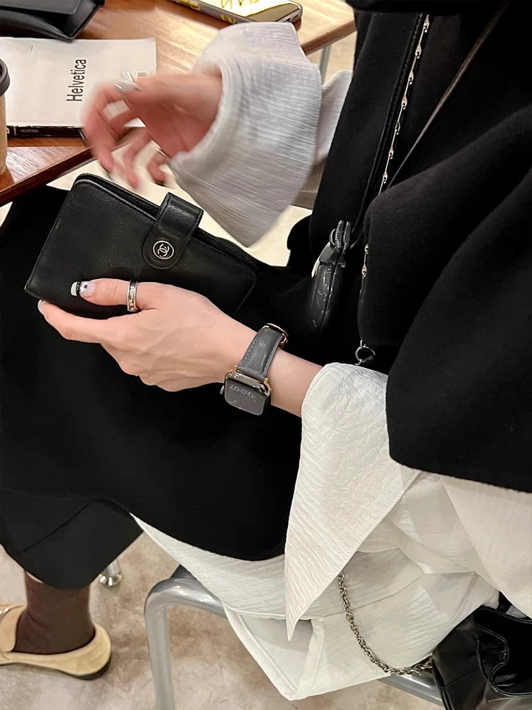 Luxury Real Leather Band For Apple Watch Ultra 10 9 8 7 6 5 4 Women Bracelet Strap For iWatch 38mm 40mm 41mm 42mm 45mm 46mm 49mm