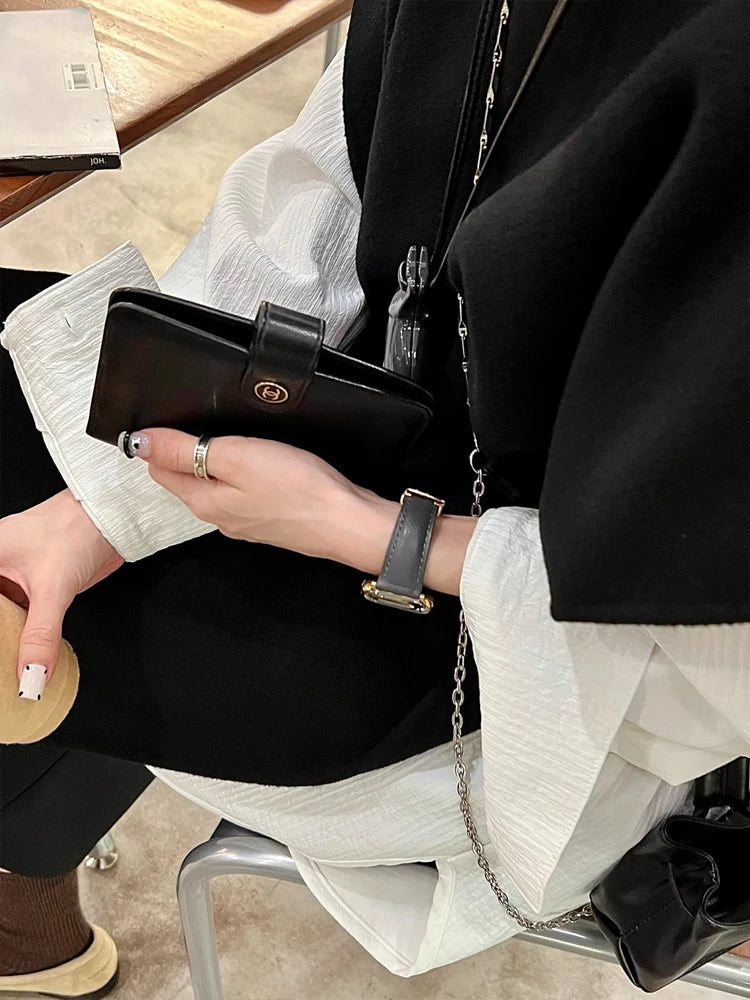 Luxury Real Leather Band For Apple Watch Ultra 10 9 8 7 6 5 4 Women Bracelet Strap For iWatch 38mm 40mm 41mm 42mm 45mm 46mm 49mm