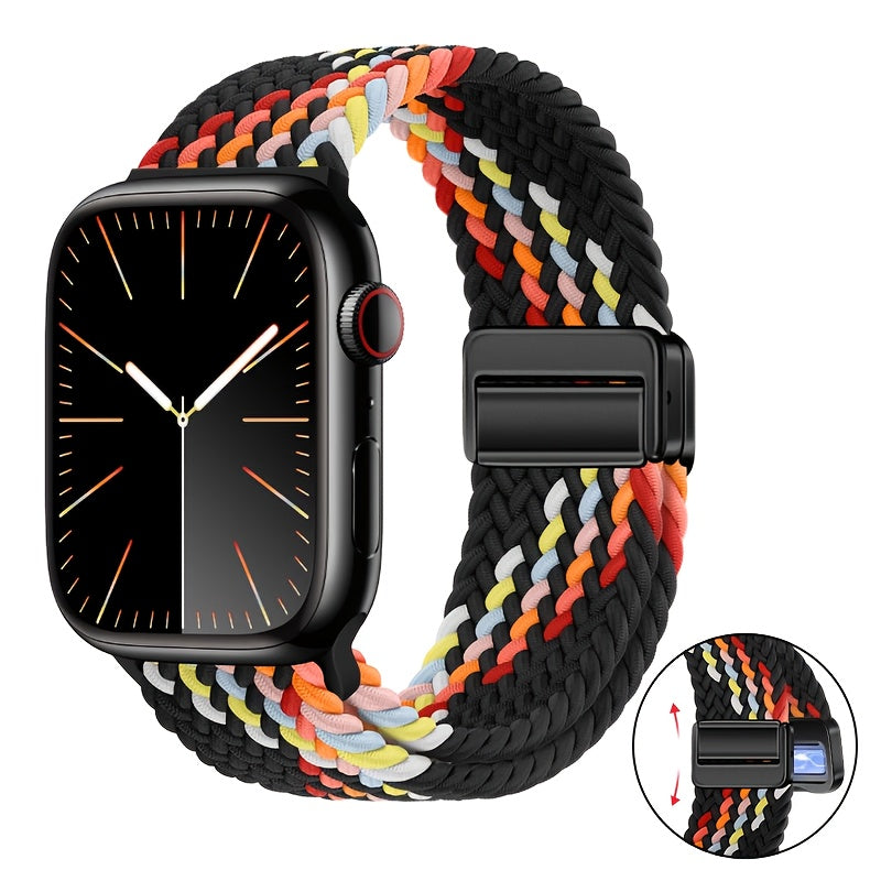 Compatible for Apple Watch Ultra 2/Series 10/9/8/7/6/SE/5/4/3/2/1 Case-Known Magnetic Buckle Solo Loop Strap - Heavy-Duty Braided Nylon Smartwatch Band with Magnetic Closure, Compatible for Men & Women (38mm/40mm/41mm/42mm/44 DMBAS