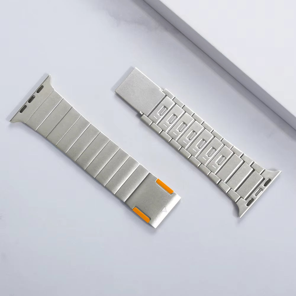 Luxury Stainless Steel Strap for  Watch Band Ultra 49Mm 45Mm 44Mm 42Mm Titanium Color Magnetic Bracelet for Iwatch 8 7 6 5