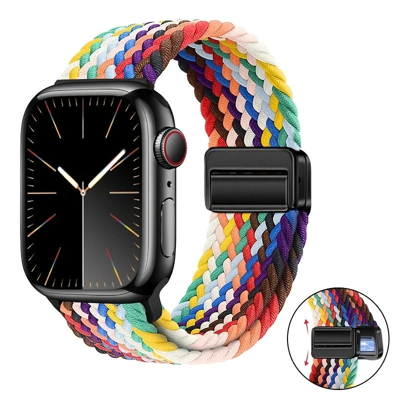 Compatible for Apple Watch Ultra 2/Series 10/9/8/7/6/SE/5/4/3/2/1 Case-Known Magnetic Buckle Solo Loop Strap - Heavy-Duty Braided Nylon Smartwatch Band with Magnetic Closure, Compatible for Men & Women (38mm/40mm/41mm/42mm/44 DMBAS